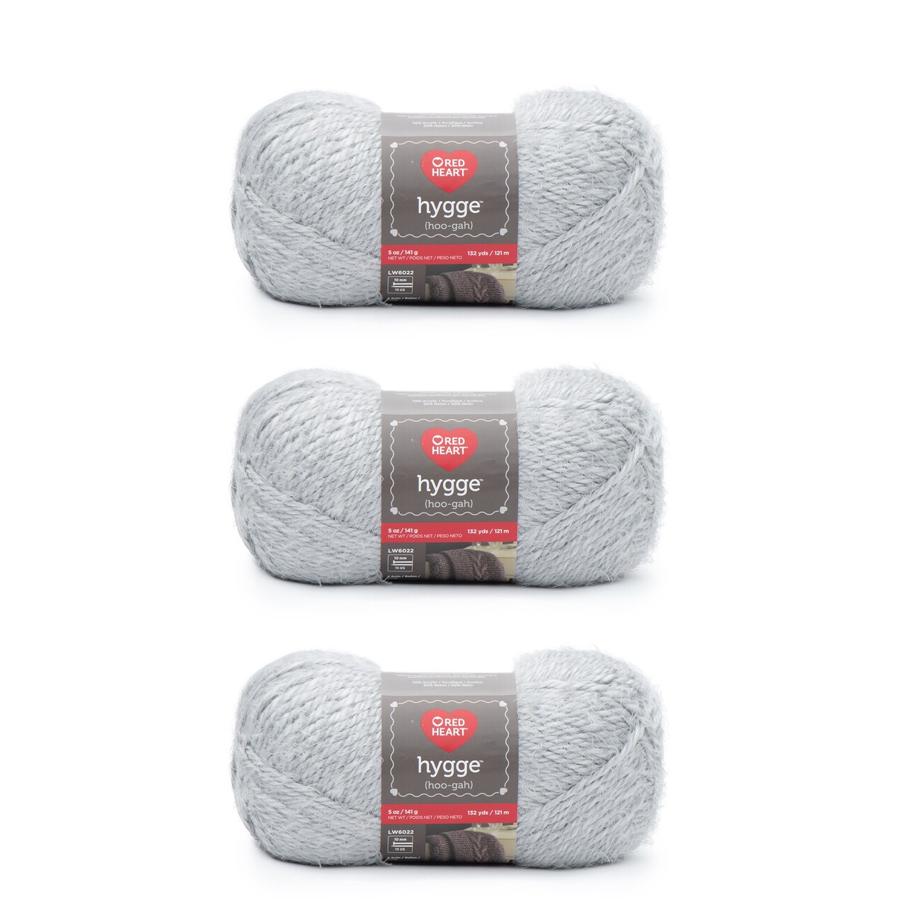 Red Heart Hygge Cloud Yarn - 3 Pack of 141g/5oz - Acrylic Nylon Blend - 5 Bulky - 132 Yards - Knitting/Crochet